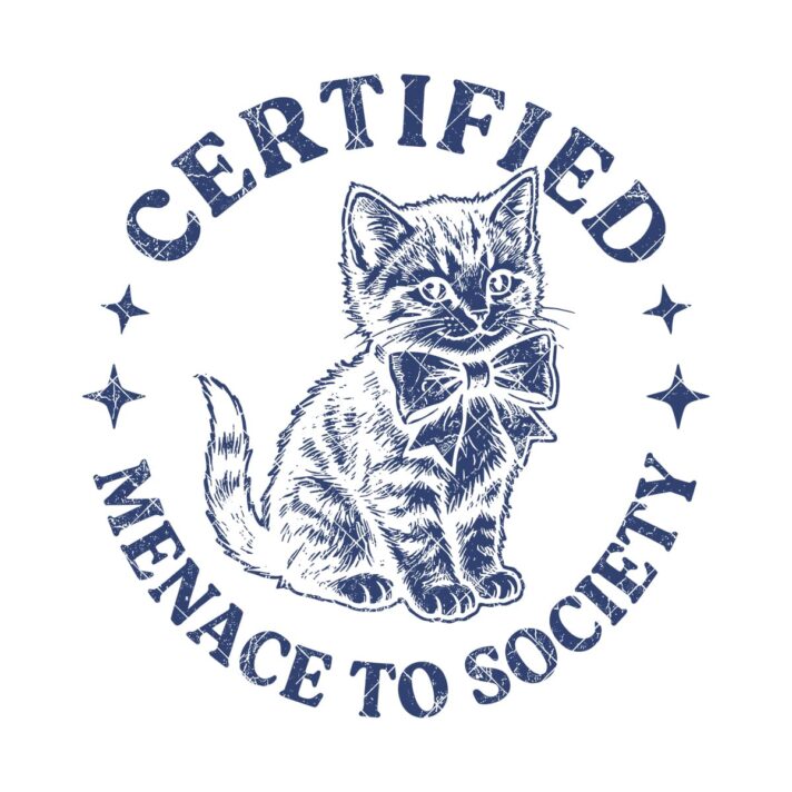 Certified Menace To Society Cat Sublimation Png 1039
