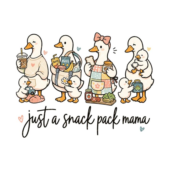 Snack Pack Mama Duck Sublimation Design 1223